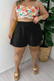 Casual Solid Patchwork Plus Size