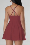 Casual Solid Backless Spaghetti Strap Sleeveless Dresses