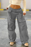 Casual Solid Basic Regular Mid Waist Conventional Solid Color Trousers