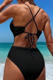 Sexy Solid Bandage Backless Swimwears (With Paddings)