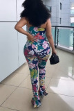 Sexy Casual Street Daily Elegant Vacation Mixed Printing Printing Contrast Regular Jumpsuits