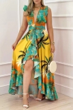Casual Print Solid Patchwork Long Dresses