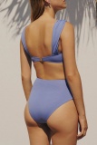 Sexy Patchwork Hollowed Out Backless Contrast Swimwears (With Paddings)