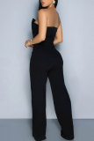 Casual Street Daily Elegant Buttons Solid Color Regular Jumpsuits