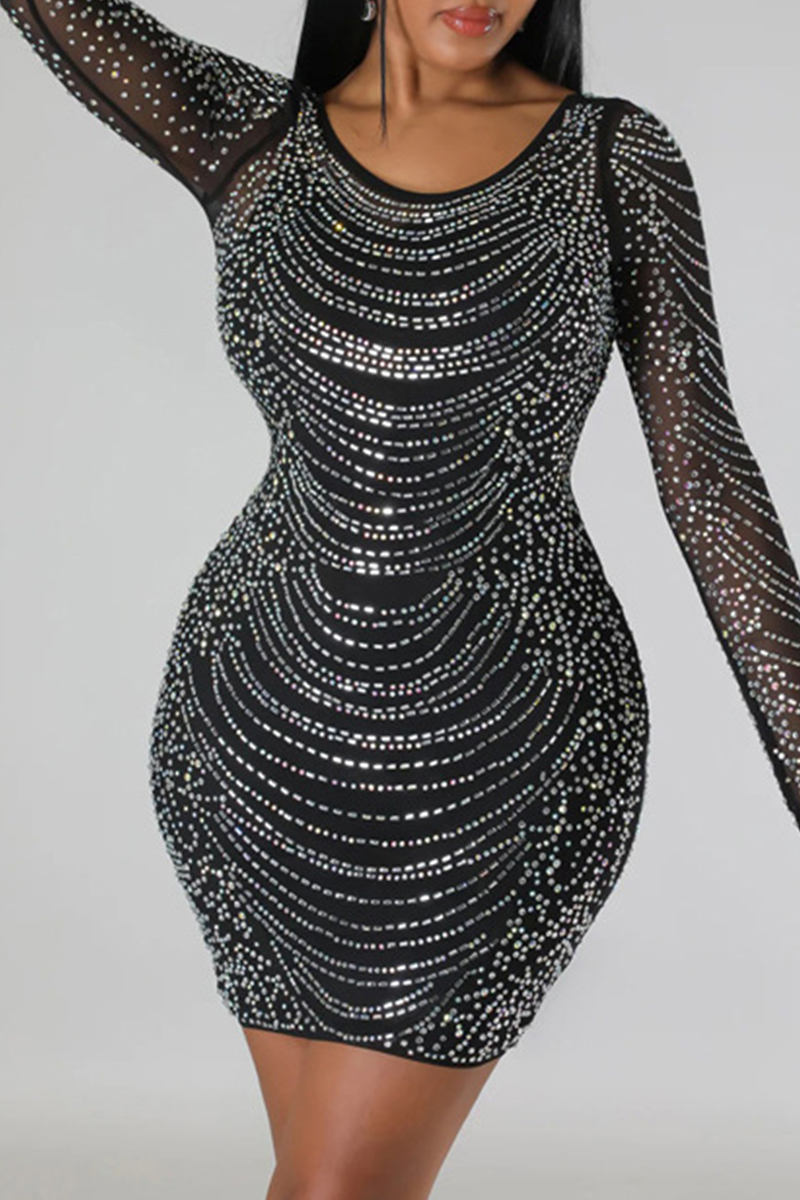 Sexy Solid Backless U Neck Wrapped Skirt Dresses