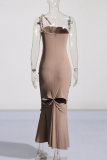 Sexy Formal Solid Hollowed Out Backless Fold Strapless Long Sleeve Dresses