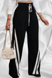 Casual Patchwork Basic Regular High Waist Conventional Patchwork Trousers
