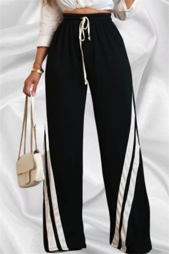 Casual Patchwork Basic Regular High Waist Conventional Patchwork Trousers