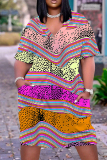 Casual Print Basic V Neck Short Sleeve Short Sleeve Dress