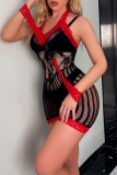 Sexy Living Patchwork See-through Backless Lingerie