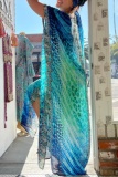 Casual Print Patchwork Swimwears Cover Up (Subject To The Actual Object)