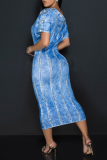 Casual Street Daily Elegant Printing Asymmetrical Dresses
