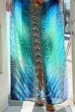 Casual Print Patchwork Swimwears Cover Up (Subject To The Actual Object)