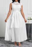 Casual Solid Patchwork Half A Turtleneck Long Dresses