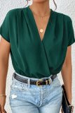 Casual Solid Patchwork V Neck Skinny Bodysuits