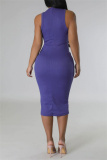 Casual Solid Basic O Neck Sleeveless Dresses