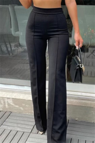 Casual Solid Basic Skinny High Waist Conventional Solid Color Trousers