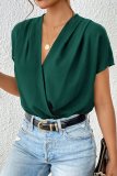 Casual Solid Patchwork V Neck Skinny Bodysuits