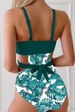 Sexy Print Hollowed Out Patchwork Backless Swimwears (With Paddings)