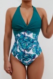 Sexy Print Bandage Patchwork Backless Swimwears (With Paddings)