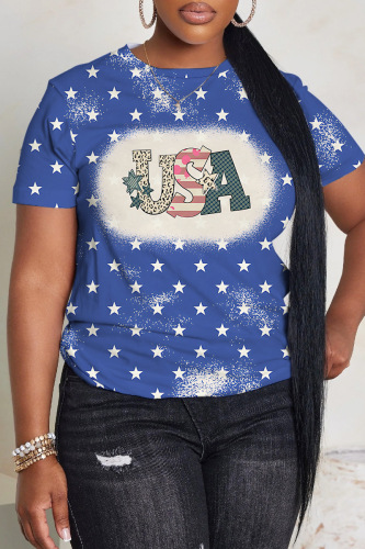 Casual Print Basic O Neck T-Shirts