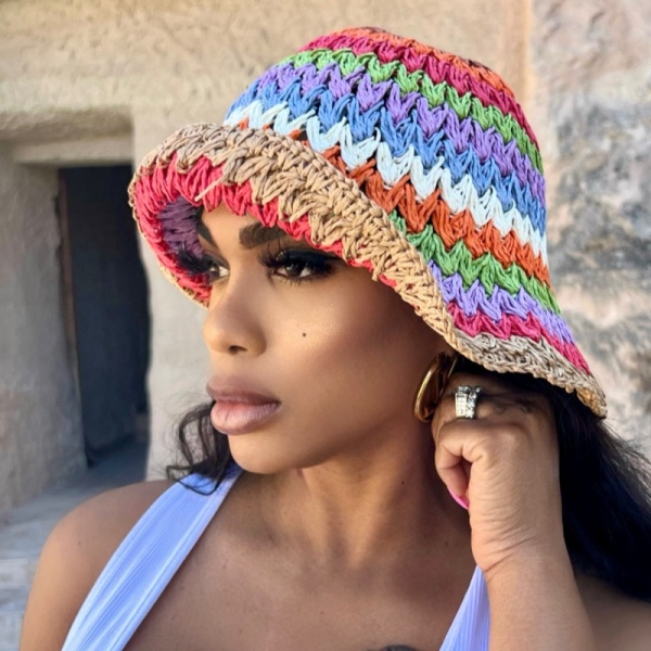 Casual Vacation Simplicity Patchwork Contrast Hat