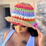 Casual Vacation Simplicity Patchwork Contrast Hat