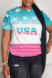 Casual Print Basic O Neck T-Shirts