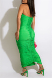 Sleeveless Halter Crossover Hollowed Out Party Wear Vacation Bodycon Midi Dress