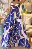Graphic Print Sleeveless Deep V Neck Slim Fit Casual Vacation Bodycon Maxi Dresses