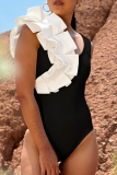 Sexy Patchwork Backless Contrast Swimwears (With Paddings)