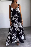Casual Floral Backless V Neck Printed Dresses