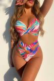 Sexy Print Bandage Backless Swimwears (With Paddings)