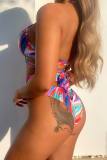 Sexy Print Bandage Backless Swimwears (With Paddings)