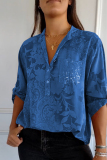 Celebrities Solid Pocket Contrast Mandarin Collar Long Sleeve Two Pieces