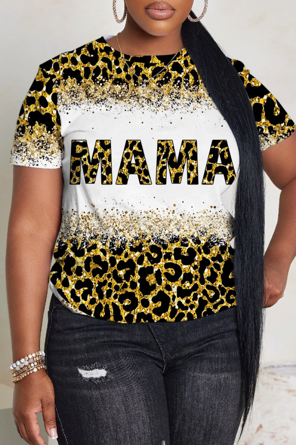 Casual Letter Print Basic O Neck T-Shirts