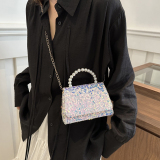 Celebrities Elegant Solid Sequins Chains Bags