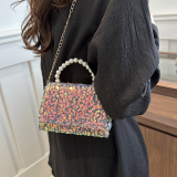 Celebrities Elegant Solid Sequins Chains Bags