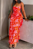 Sexy Print Bandage Backless Spaghetti Strap Sleeveless Two Pieces