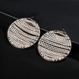Daily Patchwork Rhinestone Round Earrings