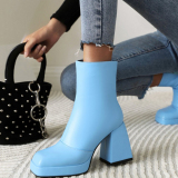 Casual Daily Patchwork Solid Color Square Out Door Shoes (Heel Height 3.66in)