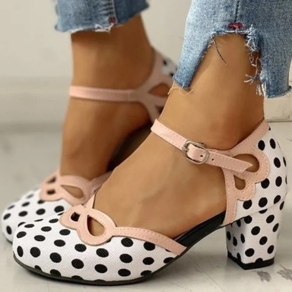 Casual Hollowed Out Patchwork Contrast Round Out Door Shoes (Heel Height 2.36in)