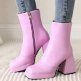 Casual Daily Patchwork Solid Color Square Out Door Shoes (Heel Height 3.66in)