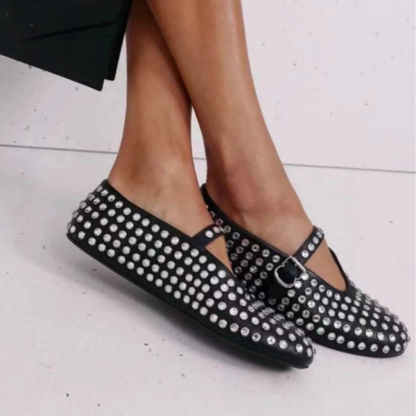 Casual Rivets Patchwork Round Out Door Flats Shoes
