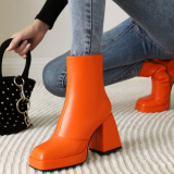 Casual Daily Patchwork Solid Color Square Out Door Shoes (Heel Height 3.66in)