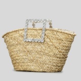Casual Daily Patchwork Rhinestone Weave Bags
