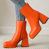 Casual Daily Patchwork Solid Color Square Out Door Shoes (Heel Height 3.66in)
