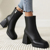 Casual Daily Patchwork Solid Color Square Out Door Shoes (Heel Height 3.66in)