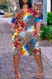 Casual Solid Basic V Neck Short Sleeve Short Sleeve Dress
