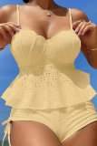 Sexy Solid Patchwork Backless Swimwears (With Paddings)